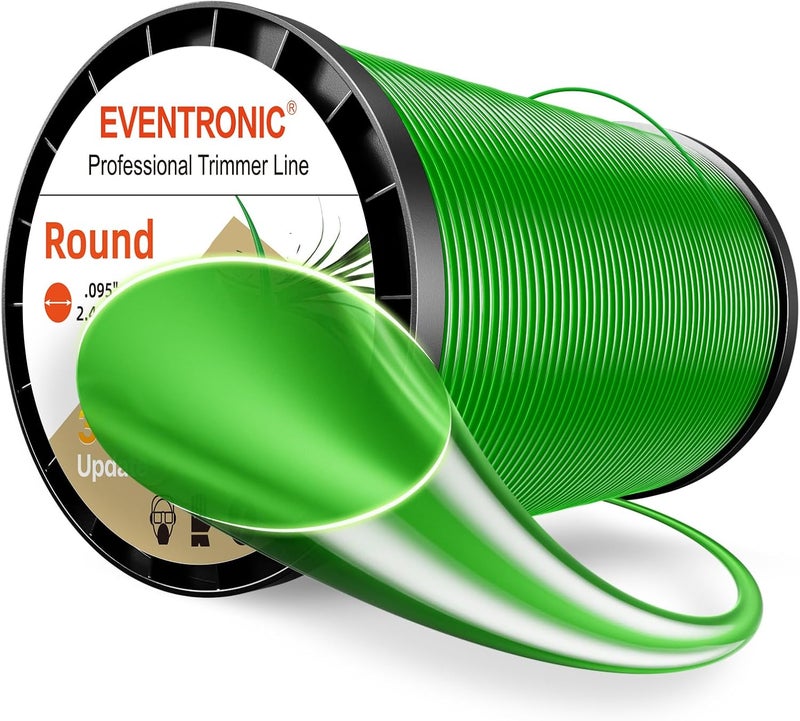 EVENTRONIC Weed Eater String, 095 Trimmer Line of 805-Feet, Trimmer Line for Universal Replacement, Round Weed Wacker String Fits Medium& Heavy Grass&Weeds, String Trimmer Line of Green Premium Nylon - Image 1
